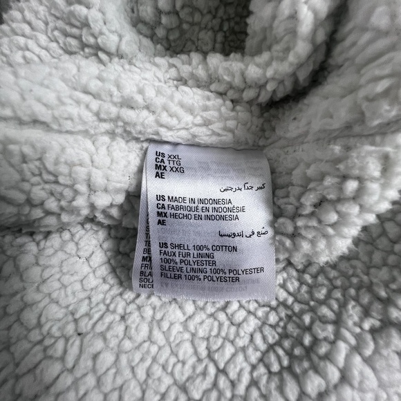 Men's Fleece Lined Striped Shirt Jacket Shaket Button‎ Front Size XXL - Picture 13 of 16